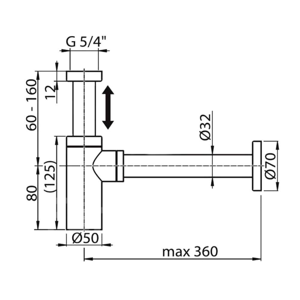 Сифон для мойки, бутыл, 1" 1/4, бронза, Frap, F82-4