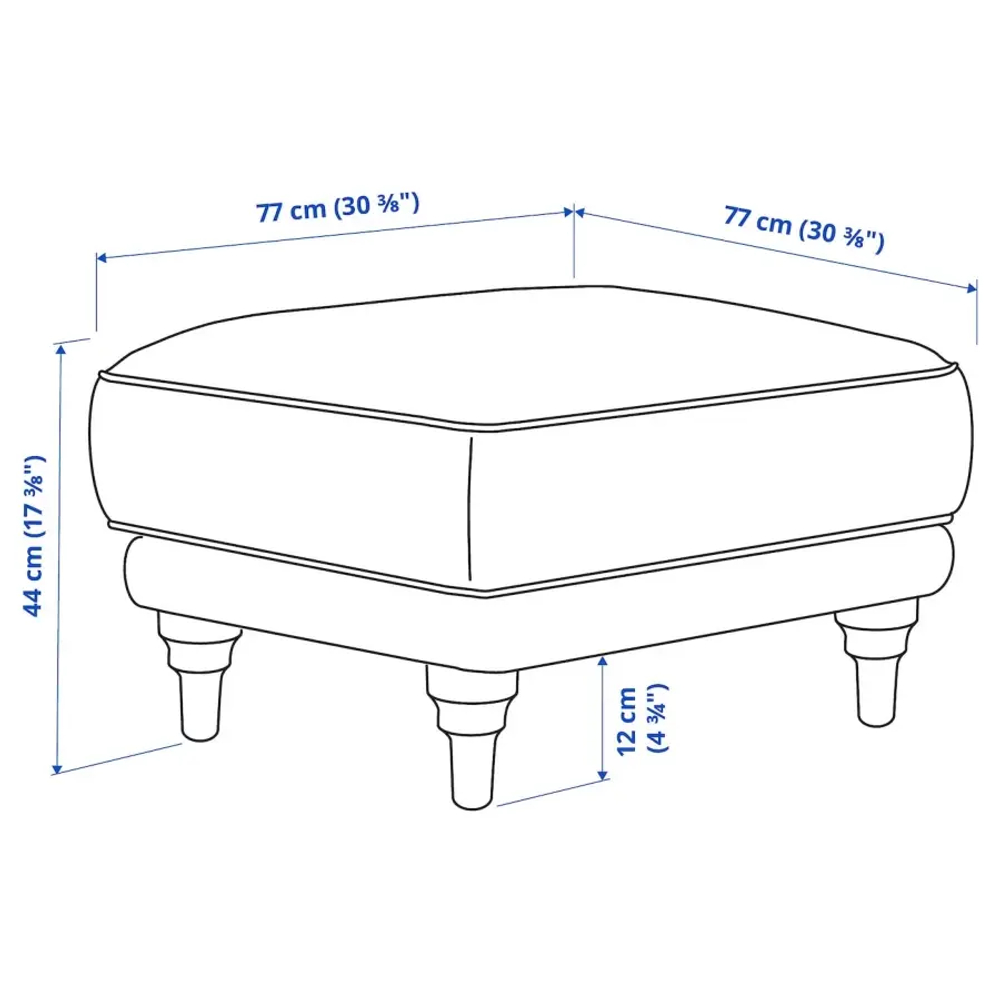 Пуф knaback  - IKEA ESSEBODA/ЕССЕБОДА ИКЕА, 44х77х77 см, чёрный
