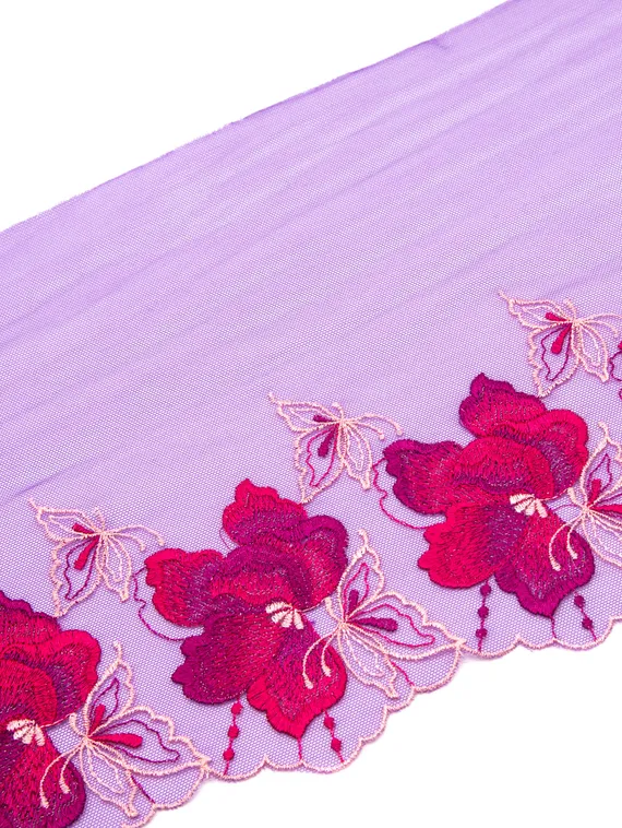 05-145 Вышивка на неэл. сетке 21 см, фуксия (левая)