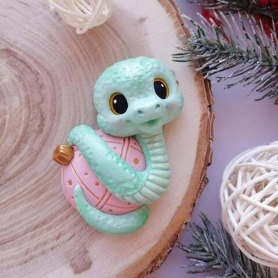 Силиконовый молд "Змейка с шаром"