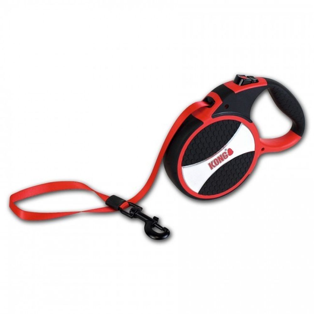 Поводок-рулетка Kong Explore L (до 50 кг), лента 7,5 метров, красная