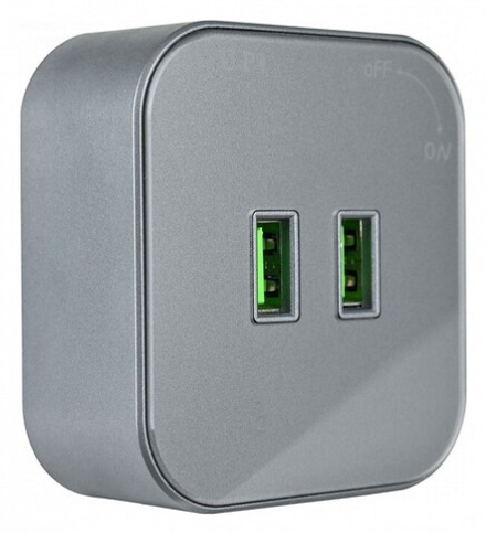 Розетка 2xUSB на треке Arte Milano Am-track-sockets 380022TS/USBx2 Grey