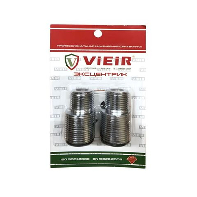 ViEiR Эксцентрик 1/2"НР-3/4"НР, 10 мм никелированная латунь (PV45)
