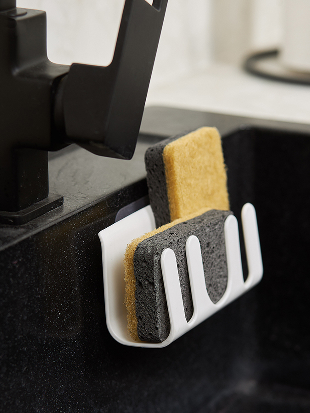 Набор губок для посуды из целлюлозы и кокосового волокна Eco Sponge черные | 6шт