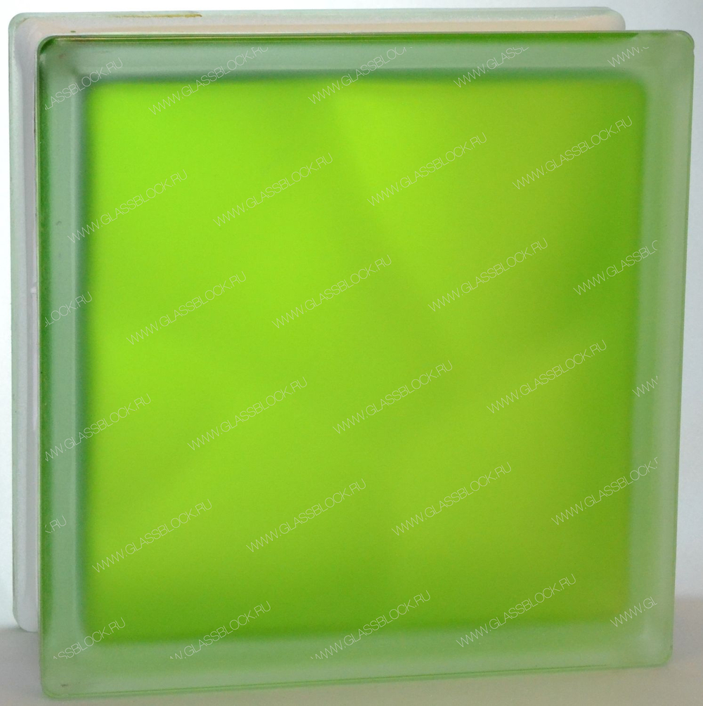 Купить Купить Стеклоблок полуматовый тархун волна (матовый с одной стороны) Vitrablok  19x19x8