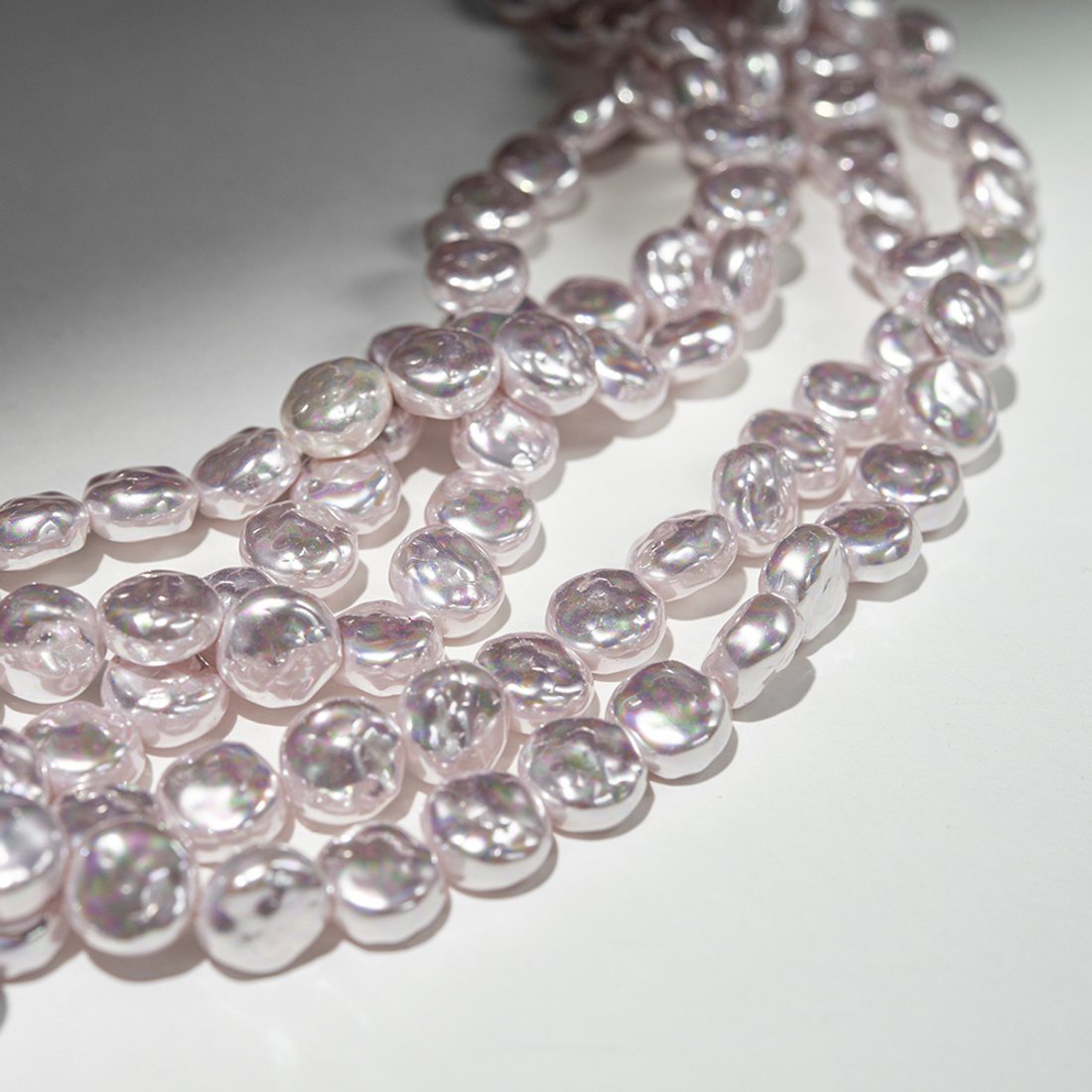 Хрустальный жемчуг в форме монетки, розовый, 13мм