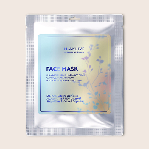 M.Aklive Face Mask/Биоцеллюлозная маска для лица с липидосохраняющим и ботокс-подобным действием