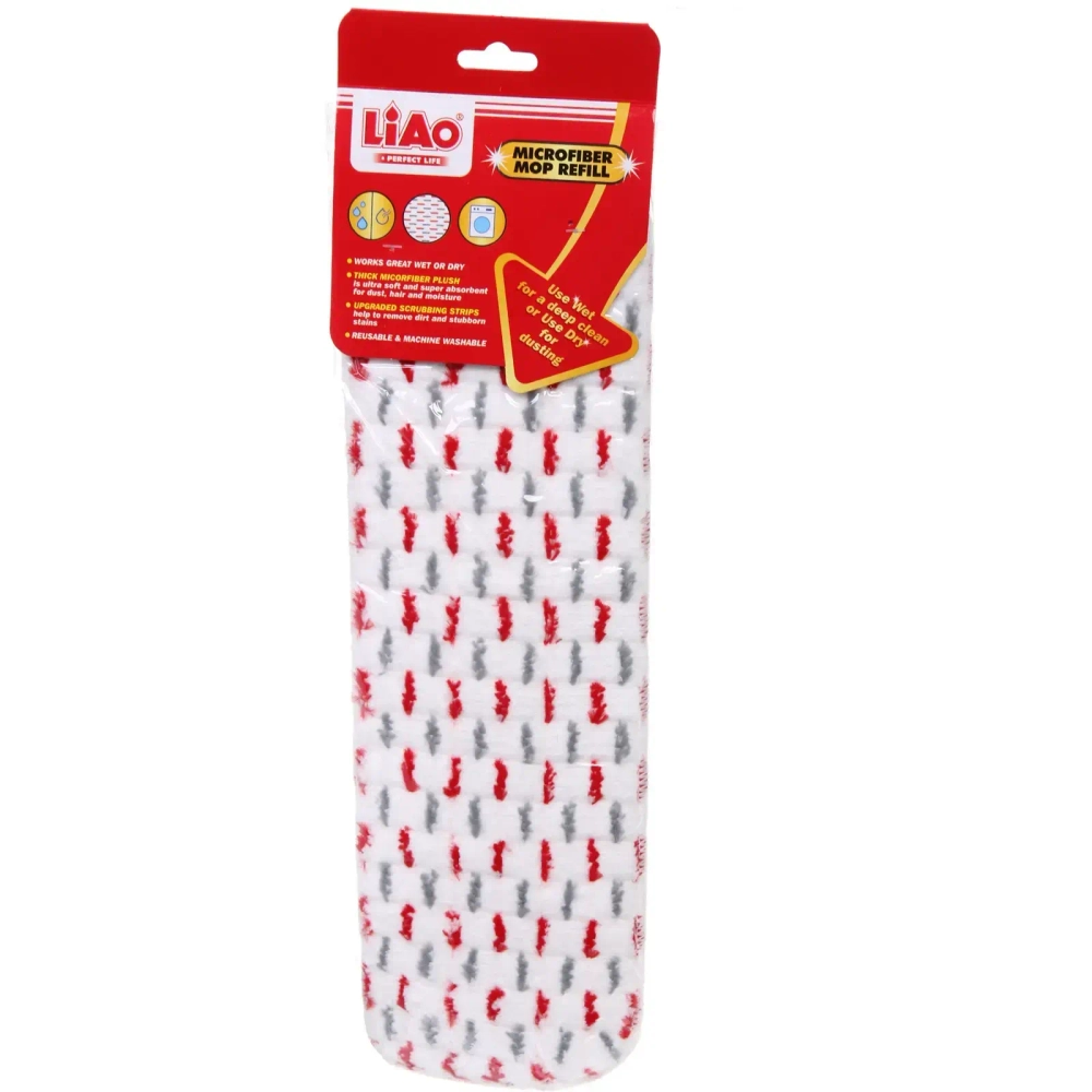 Сменная насадка для швабры «Liao» микрофибра 40х12 см R130002 липучка