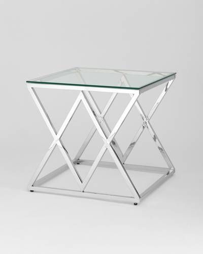 Журнальный стол 55*55 ИНСИГНИЯ серебро