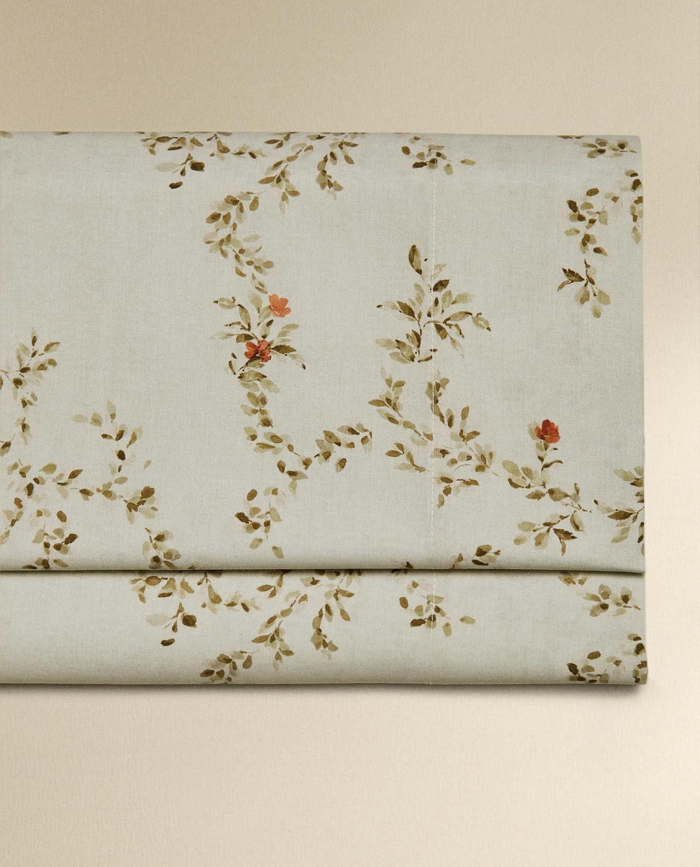 Zara Home - Простыня с принтом в виде листьев, зеленый, 210x280 см