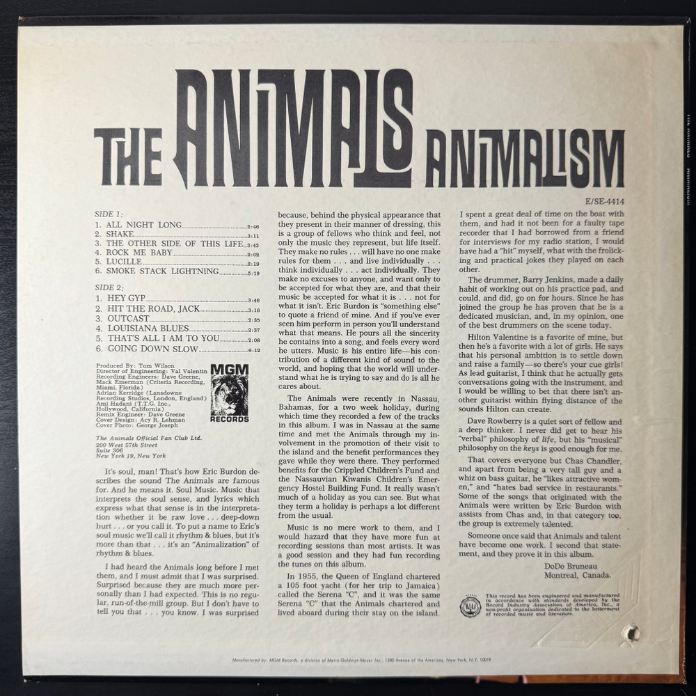 The Animals - Animalism (США 1966г.)