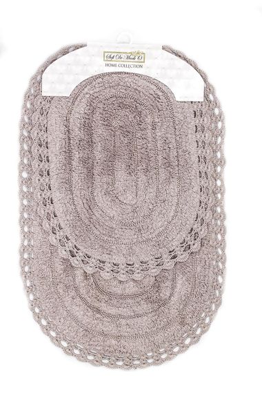 YANA (мокко) Набор ков. для ванной кружевной 60х100 и 50х70