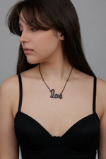 Колье Love, цвет графит, Италия