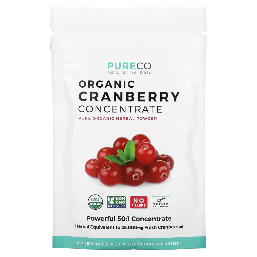 Pure Co., концентрат органической клюквы, 50 г (1,76 унции)