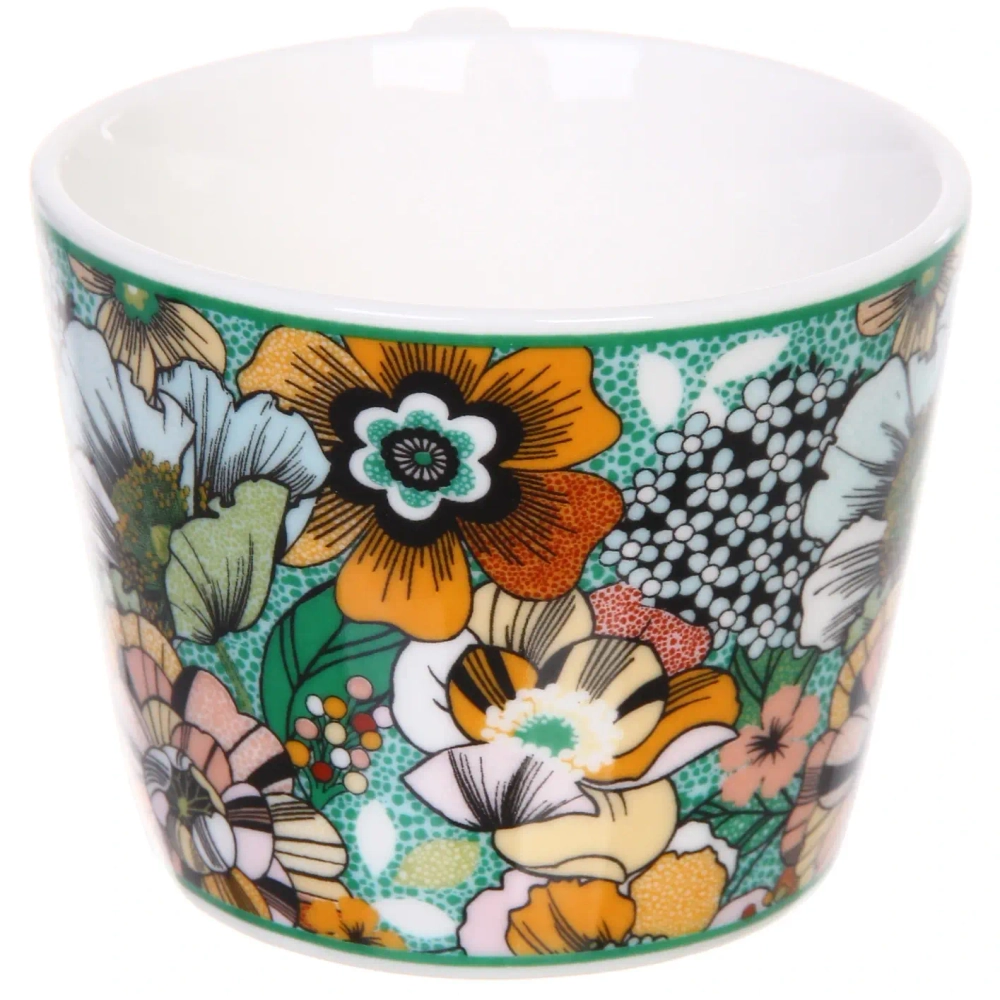 Кофейный набор 4 предмета «Цветочная радуга» (2 кружи 120мл+2 блюдца)