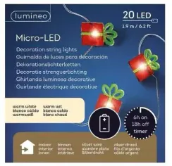 Светодиодная фигурная гирлянда Чулок 1.9 м., 20 теплых белых LED, 3 батарейки типа АА, Kaemingk (482361/1)