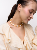 Колье "Ceramic shell" из селенита Silver