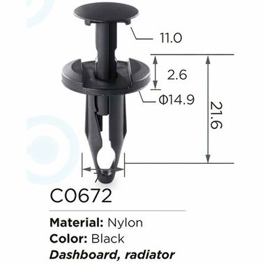 Клипса для крепления внутренней обшивки а/м GM пластиковая (100шт/уп.) Forsage клипса C0672( GM )