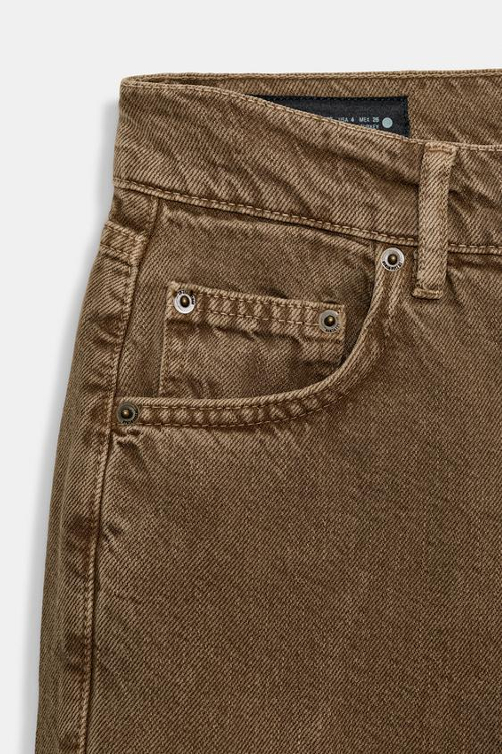 ZARA ДЖИНСЫ BAGGY СО СРЕДНЕЙ ПОСАДКОЙ — ZW COLLECTION, КОРИЧНЕВЫЙ