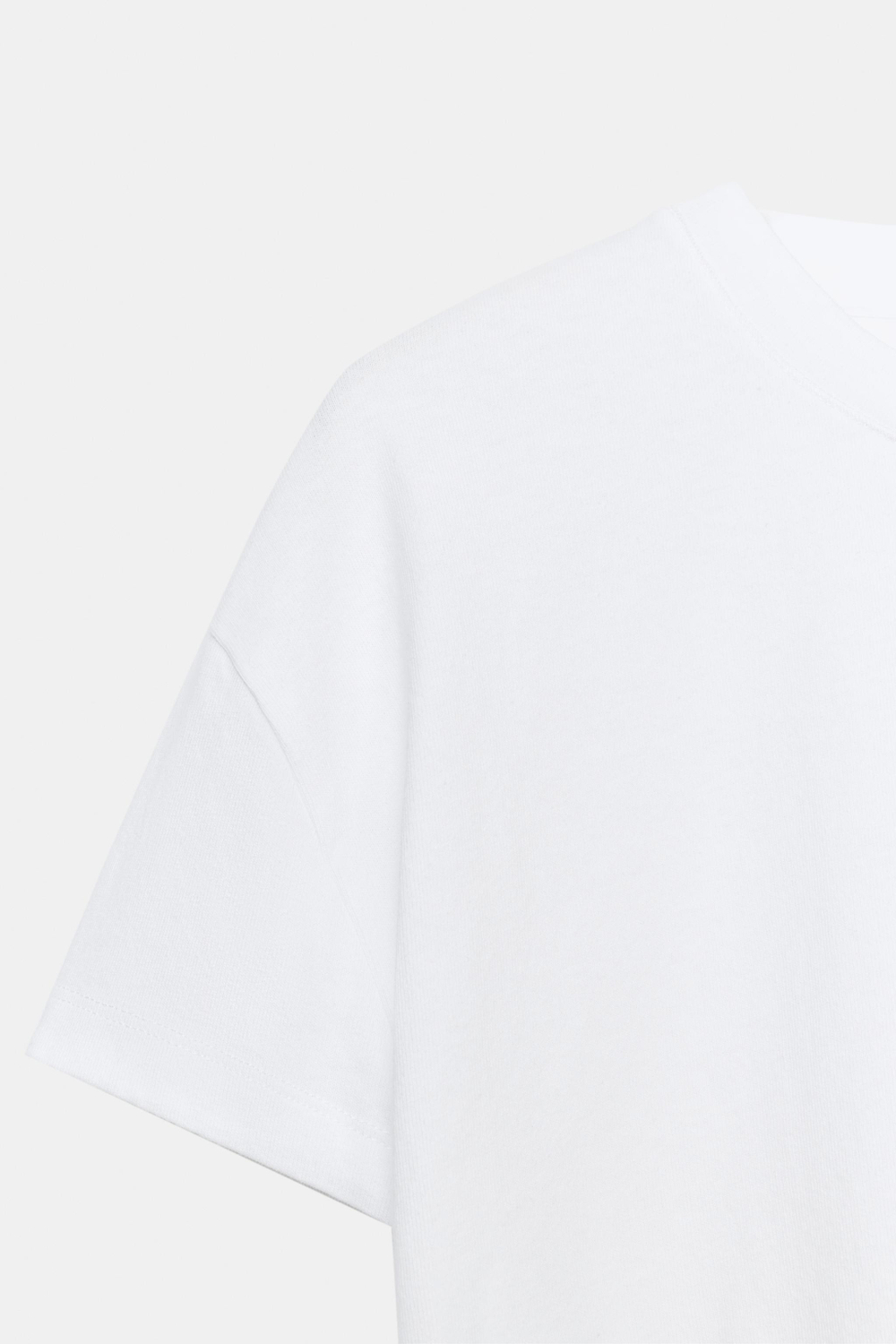 ZARA ФУТБОЛКА С КОРОТКИМИ РУКАВАМИ, БЕЛЫЙ
