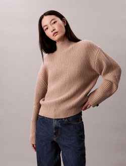 Свитер Calvin Klein Rib Chunky Relaxed Turtleneck Sweater Guilford Neutral