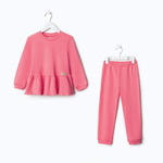 Костюм для девочек (джемпер, брюки) MINAKU, коралловый, р.116