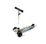 Самокат 3х-колес. 55 см, ручка макс. 62 см, желтый, колеса PU свет цветные, макс. вес 45 кг