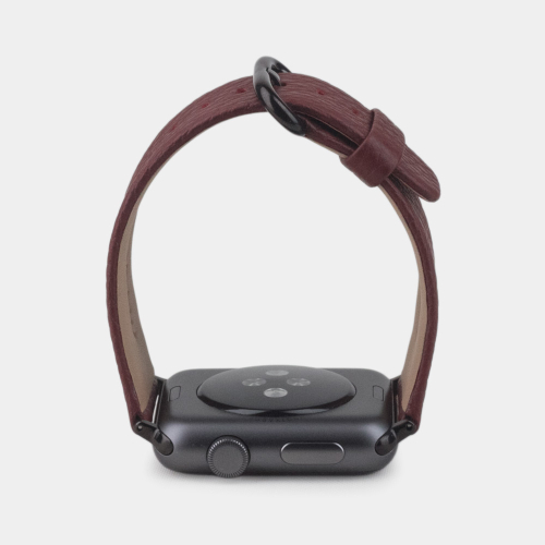 Ремешок для Apple Watch 40/41/42 mm из кожи теленка, бордового цвета
