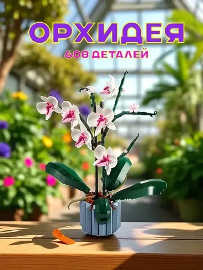 Конструктор Цветы Орхидея 608 деталей