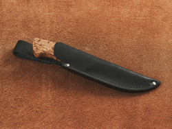 Рыбацкий нож "Барракуда", сталь AUS 8, рукоять стабилизированная карельская береза
