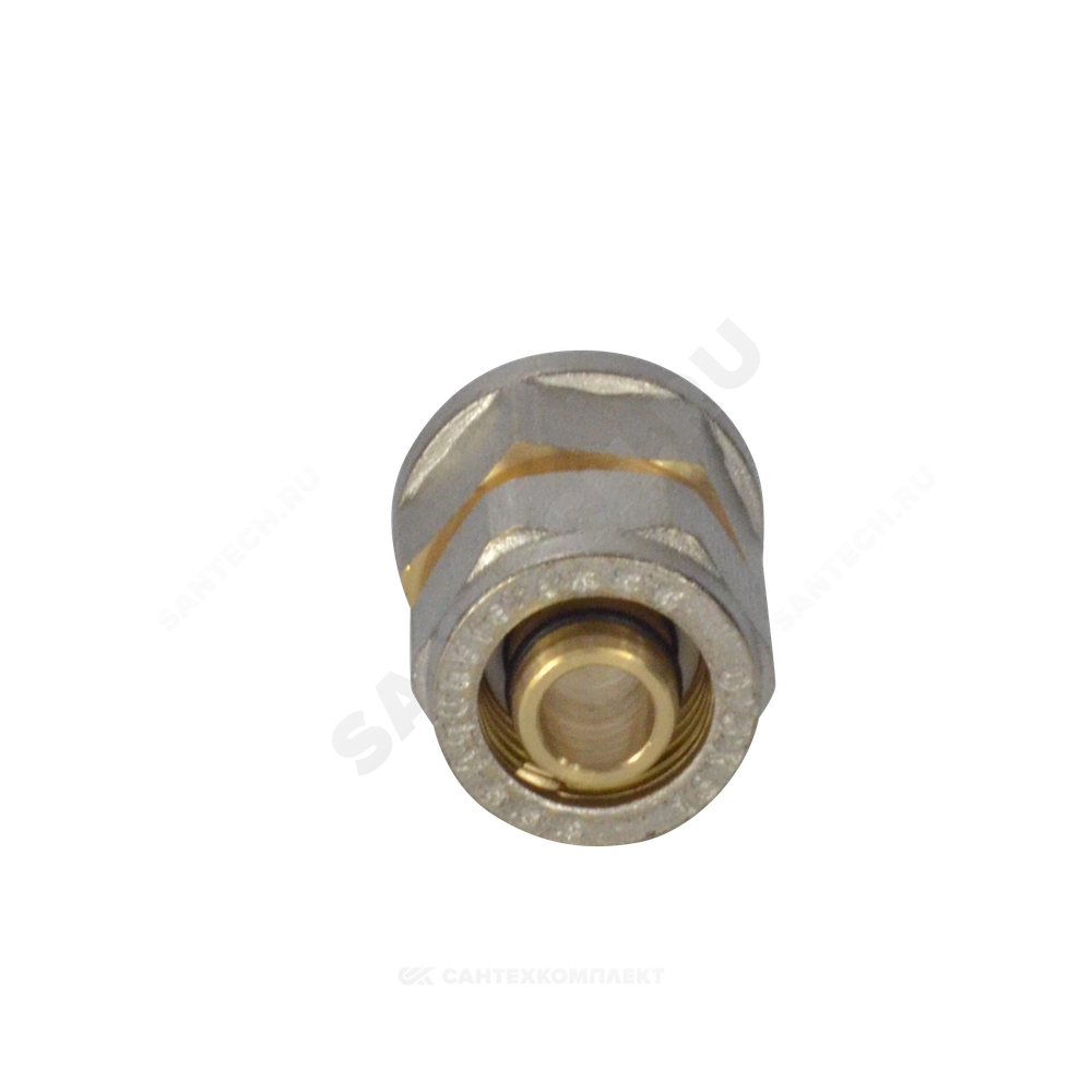 Муфта МП латунь никель обжим Дн 16х1/2" ВР ГОСТ 32415-2013 7002 Aquasfera 7002-01