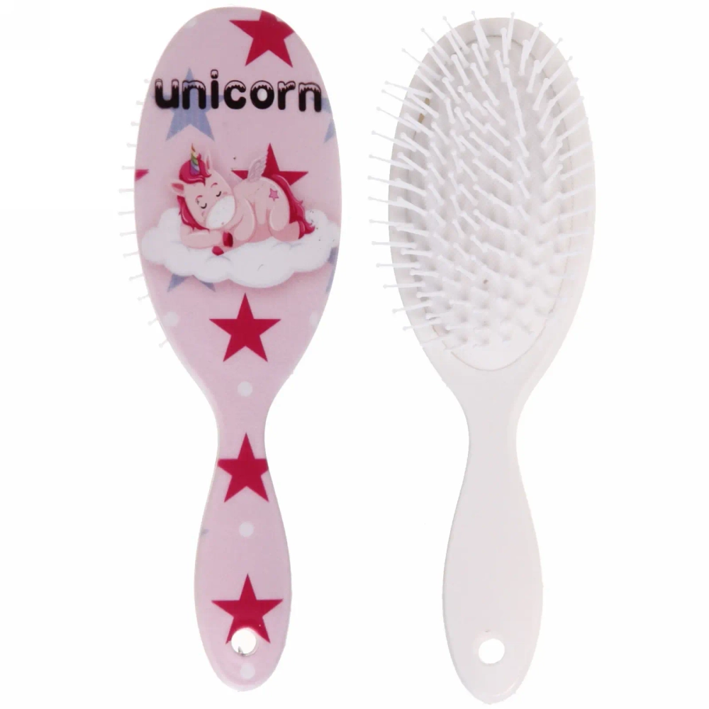Расчёска массажная «Stylish hair - Единорожки», микс 4 вида, овал, 22*7 см
