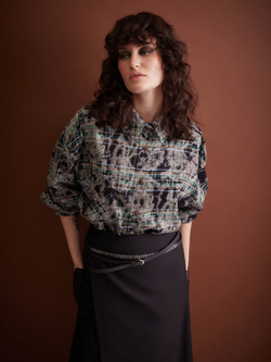 Рубашка Grunge, черно-зеленая