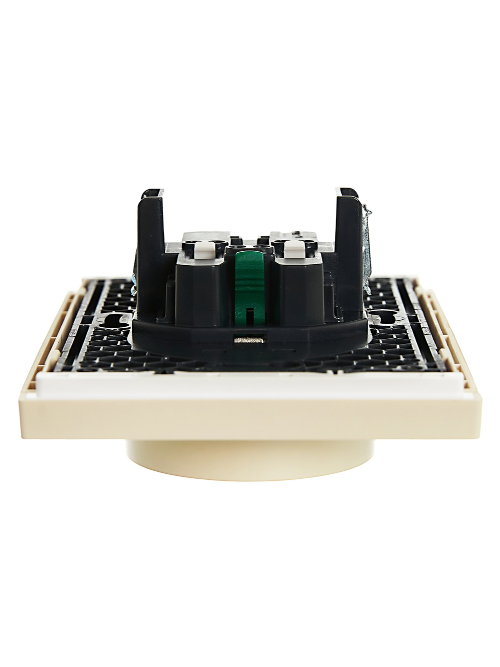 FORTE&PIANO Розетка 2-местная с заземлением с защитными шторками безвинтовое крепление 16А FP423 ваниль IEK