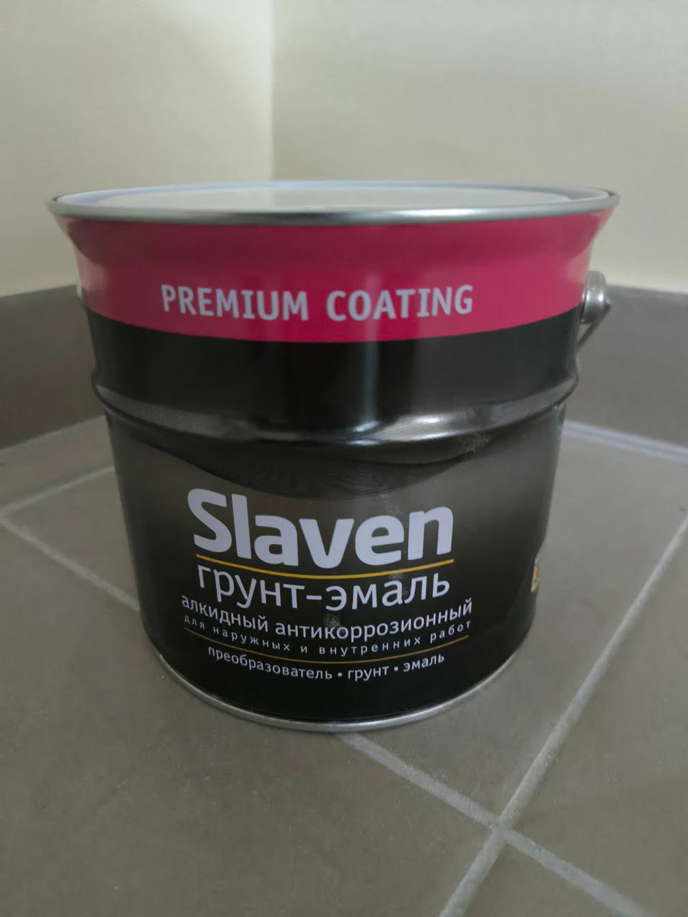 Грунт-эмаль SLAVEN 3в1 антикоррозийная/быстросохнущая КРАСНЫЙ 1.1 кг