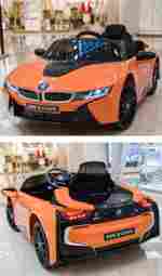Детский электромобиль "BMW i8" 6V, оранжевый