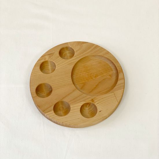 Подставка для пасхальных яиц и кулича «Комбо», 5 отделений, d=10 см, 20×1,8 см, массив берёзы