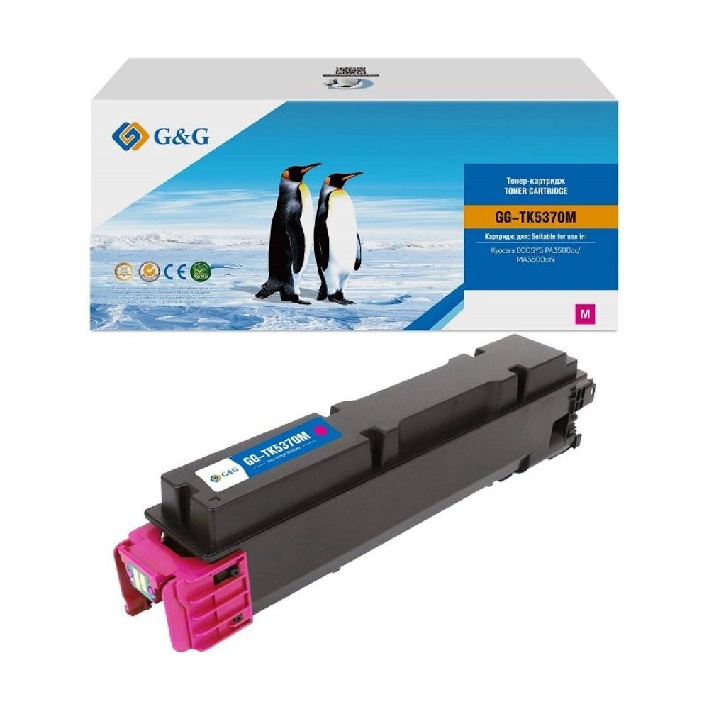 Тонер-картридж G&amp;G, аналог Kyocera TK-5370M для ECOSYS PA3500cx/MA3500cix пурпурный (5K)