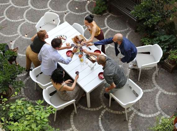 Стол металлический раздвижной Rio Alu 140-210х85 см, белый