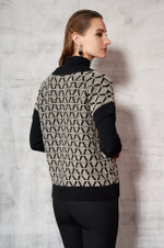 22533 Жилет женский (черный / кремовый)