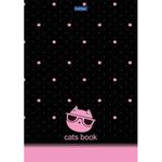 Блокнот А5 (146х205 мм) 50 л., склейка, ламинированная бумага, в точку, HATBER Premium, CATs, 50Б5лA9к