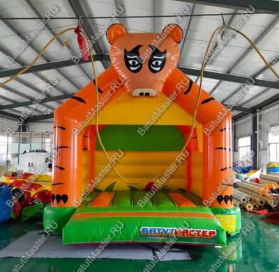Детский надувной батут "Тигр на прогулке" с крышей