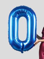 FM Шар 40" / 102 см "Цифра 0" Синий (БГ-60)