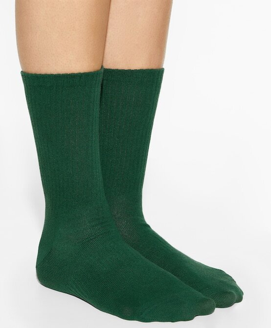 OYSHO Спортивные классические носки в рубчик, зеленый
