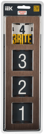 BRITE Рамка 4-местная РУ-4-1-Бр металл коричневый RE AL IEK