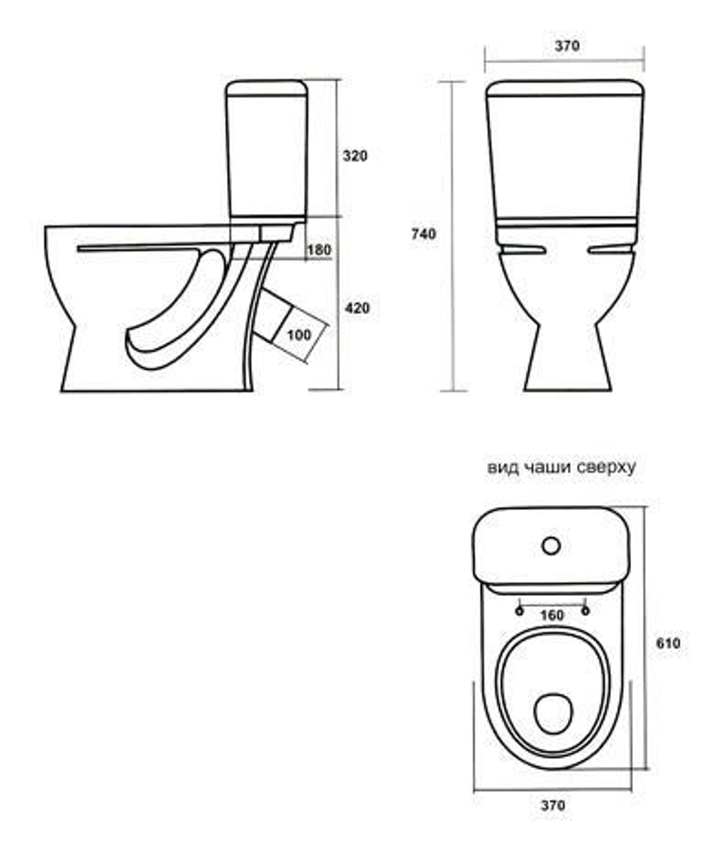 Унитаз-компакт Стандарт комфорт (Белый)/12шт сидение Wirquin ДМ, креплен. пластиковое