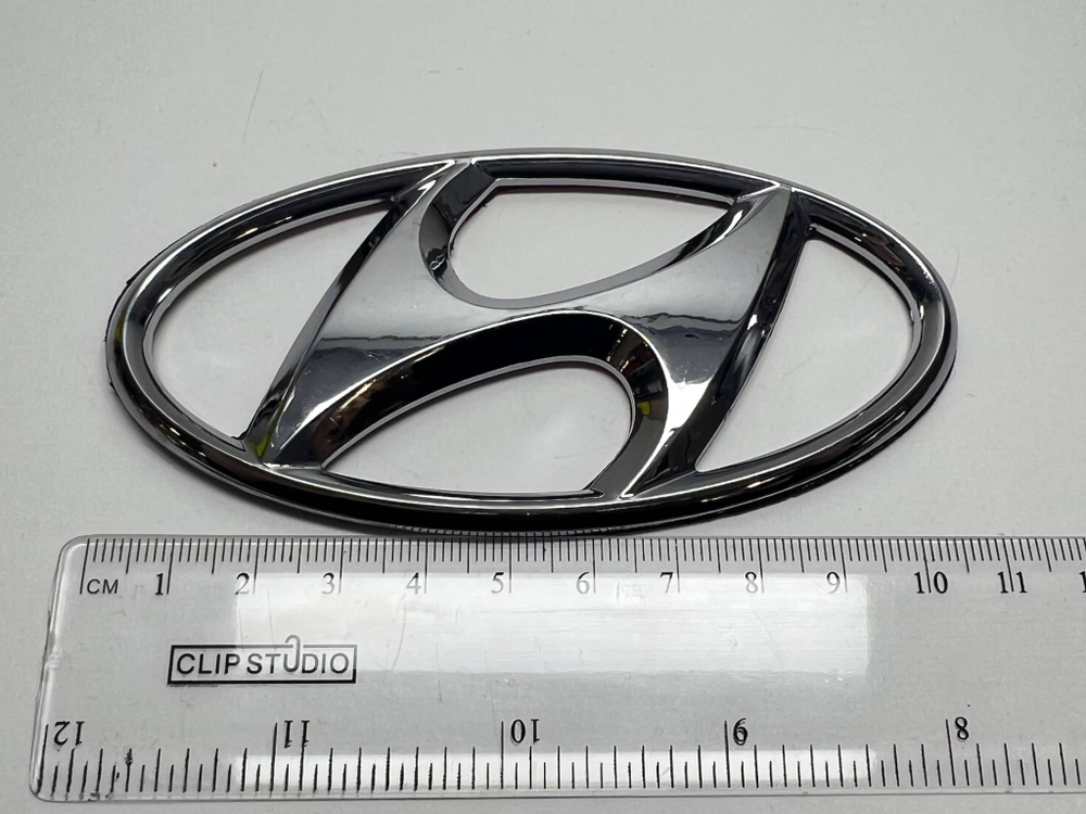 Логотип (шильдик, надпись, эмблема) "Hyundai" 10.5см для крышки багажника / решетки радиатора / капота