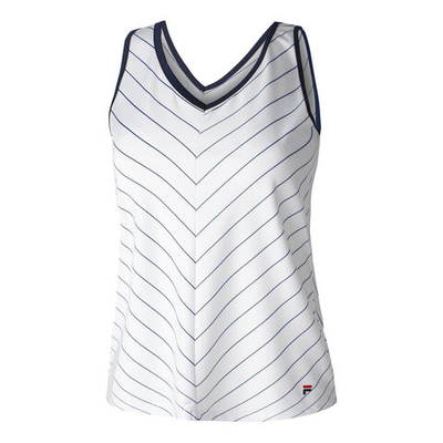 Женская теннисная майка Fila Caroline Tank Top Women - White, Dark Blue
