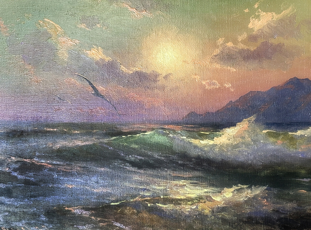 Беляев В. В. Прибой. Холст, масло. 2022 г.
