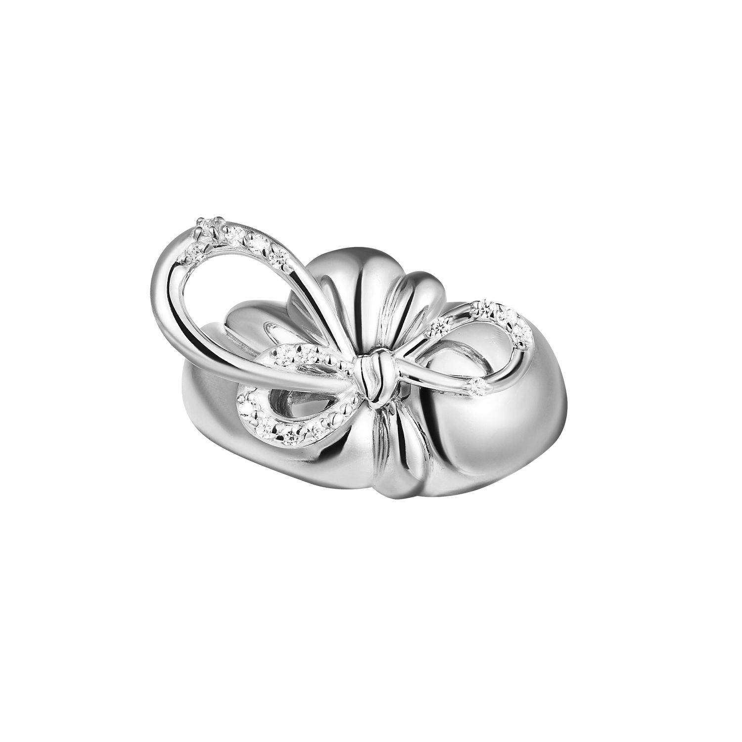 Кольцо Crystal Pierced Bow Ring - Silver